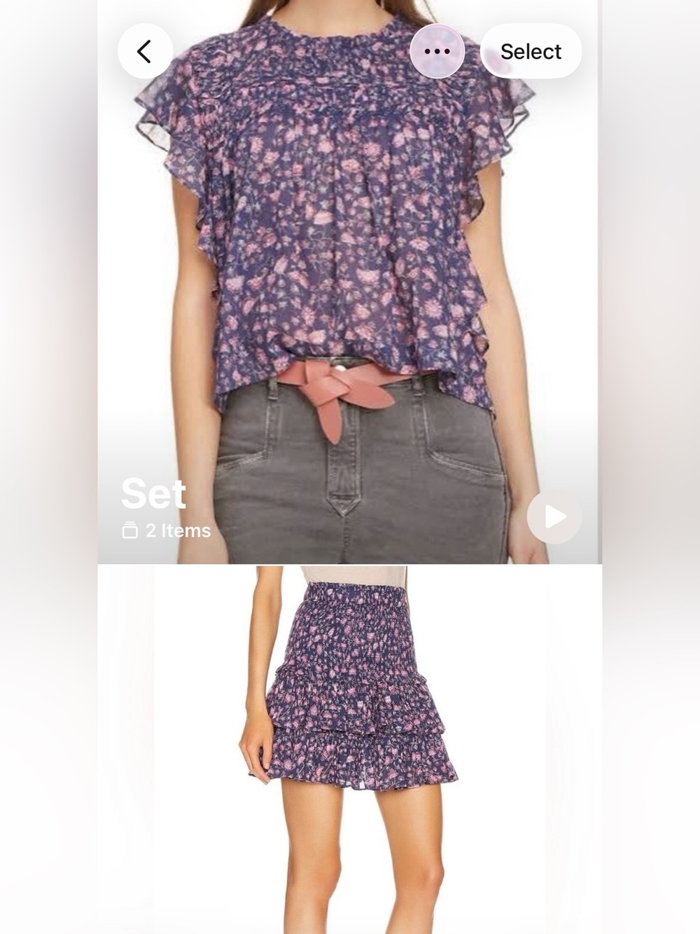 Isabel Marant Etoile Layona blouse and skirt set